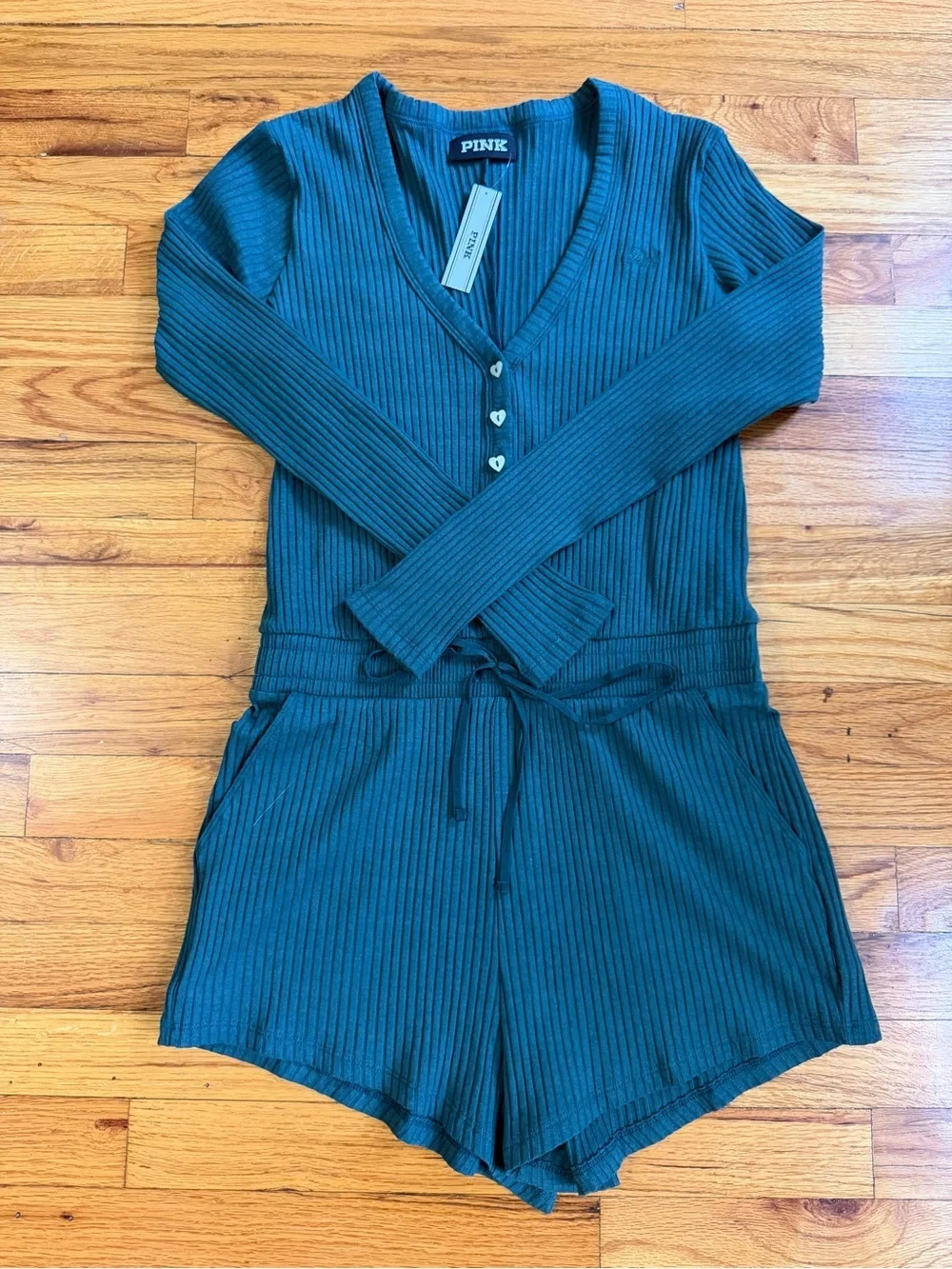 NWT PINK by Victoria’s Secret Ribbed Romper – Size Small